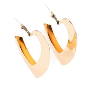 Gold ( hollow) heart hoops